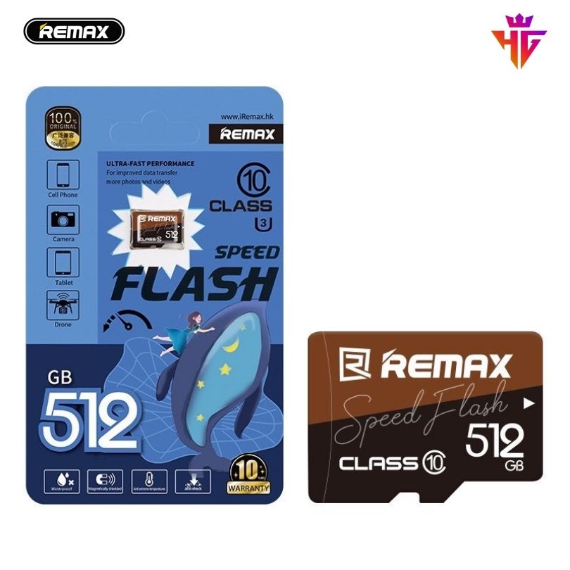 Thẻ nhớ 512GB Class 10 Micro SD REMAX Chính Hãng tốc độ 90MB/s