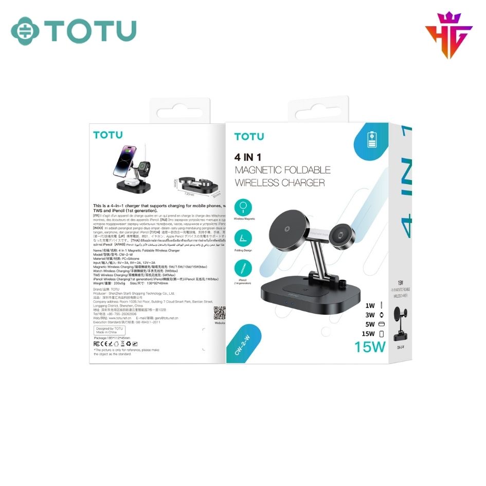 Đế Sạc Không Dây TOTU CW-2-W 4IN1