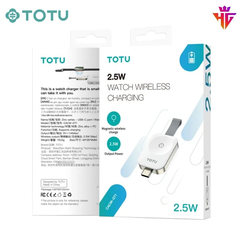 Sạc Apple Watch TOTU CACW-071 Chân Type-C 2.5W