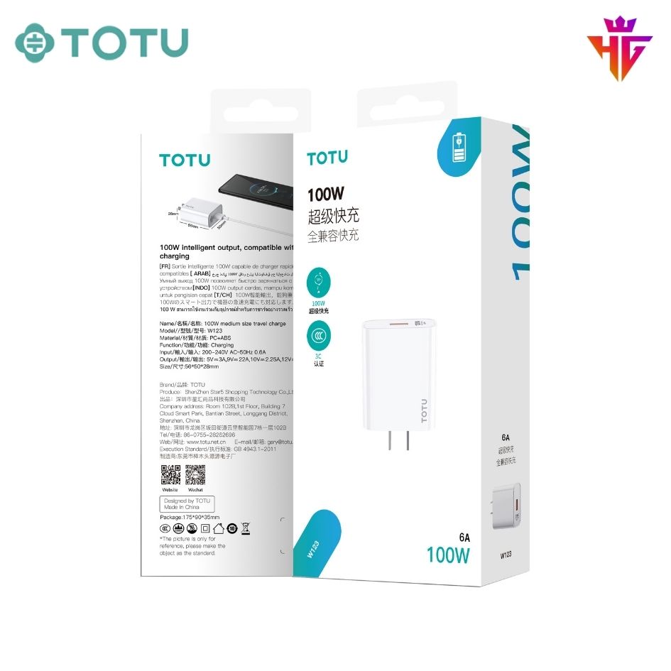 Củ Sạc Nhanh TOTU W123 100W